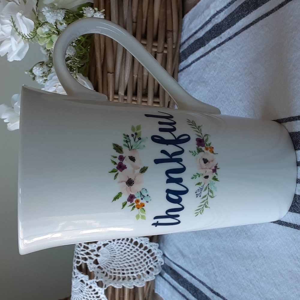 I. Godinger & Co. THANKFUL Floral Tall Mug 20 oz